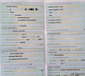 DACIA SANDERO 1.2 2014 predám DVERE, MOTOR D4FF7, PREVODOVKA - 2