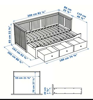 Hemnes posteľ s matracmi - 2