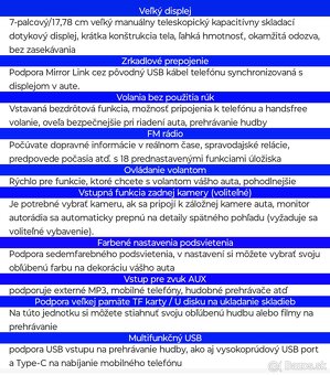 Autórádio s vysúvacím 7 " dotykovým displayom - 2