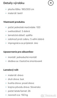 180/200 Manželská posteľ s kvalitným matracom na predaj - 2