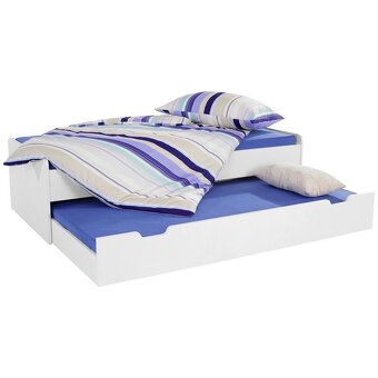 Predám výsuvnú posteľ 90x200 zn Mobelix v bielej farbe - 2