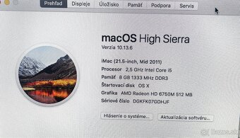 Predám iMac 21,5 mid 2011 - 2
