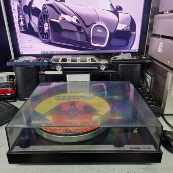 THORENS TD-318...Auto Stop , Shure , čierný klavírny lak.... - 2