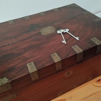 Starý anglo-indický písací box / kufrík z palisandra – 19. s - 2