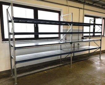 Kovový policovy regál, priemyselný profi nosnosť 450kg - 2