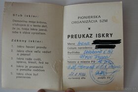 Preukaz iskry z roku 1984 - 2