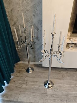 Svietniky 2ks strieborné 100cm - 2