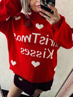 Damsky rolakovy pleteny sveter red - 2