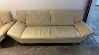 Bledá kožená sedačka 2+3 - 2