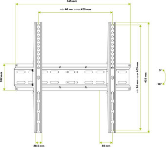 Drziak na TV AlzaErgo T210B Plate sklopny 32–55" - 2