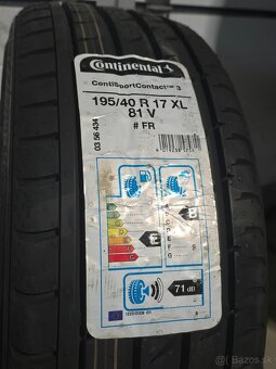 Nové Letné Pneu Continental Sport3 195/40 R17 - 2