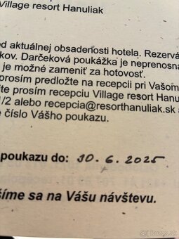 Darčekovy poukaz Vila Hanuliak - 2
