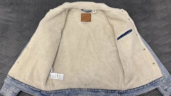 Pánska,džínsová,zateplená bunda LEVIS - veľkosť L - 2