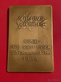Bronzová plaketa Franc Jozef -viribvs vnitis - 2