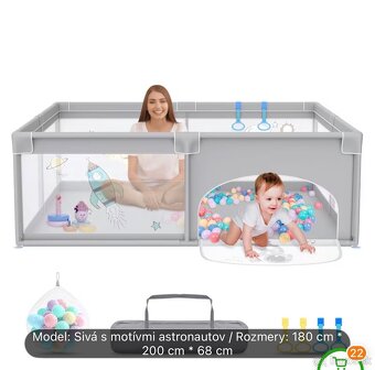 Úplne nová detská ohrádka 180cm x 200cm - 2