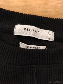 Čierne tričko s vlnkami Reserved, veľ. XS - 2