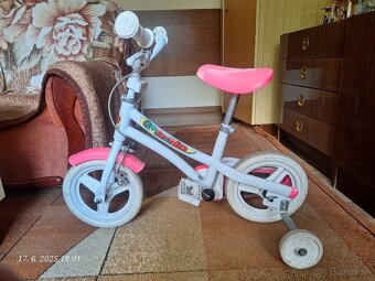 Detský bicykel tojkolka Dino plus nová červená prilba k tomu - 2