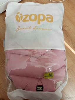 Zimný zateplený fusak Zopa ružový do kočíka - 2