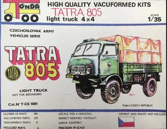 Kúpim plastový model TATRA 805-skriňová - 2