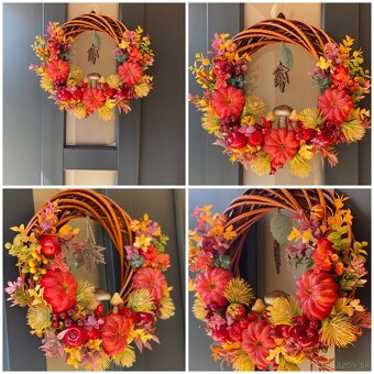 Jesenný veniec dekorácia na dvere 35cm Venček J6 - 2