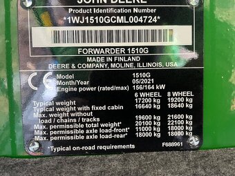 John deere 1510G Vývozka - 2