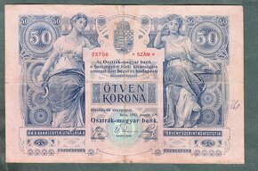 Staré bankovky 50 korun 1902 VZÁCNÁ - 2