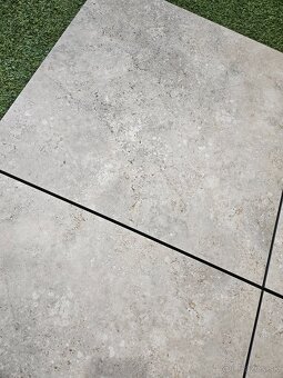 Dlažba hrubka 2 cm, aj na terče 60x60, vzhlad travertín sivý - 2