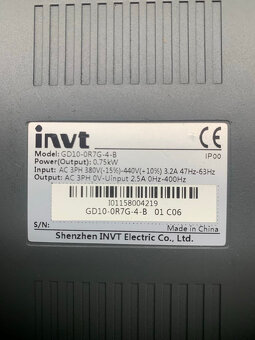 Frekvenčný menič 0,75kW GD10-0R7G-4-B - 2