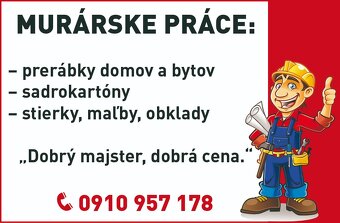 Ponúkam murárske práce - 2