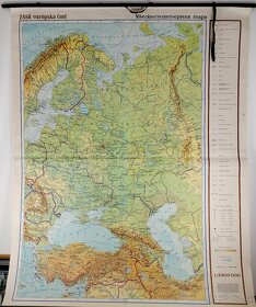 zemepisné nástenné mapy - staré učebné pomôcky - 2