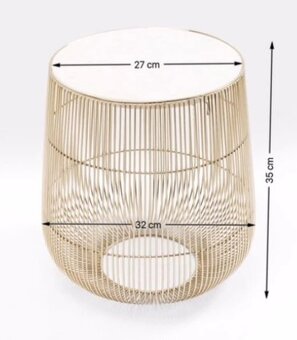 Kare Design mramorový odkladací stolík príručný - zlatý - 2