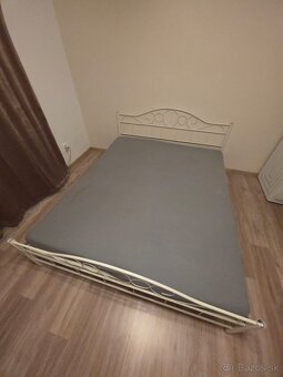 Biela kovová posteľ 160x200 cm - 2