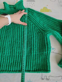 H&M oversized rolák zelený veľ. M - 2