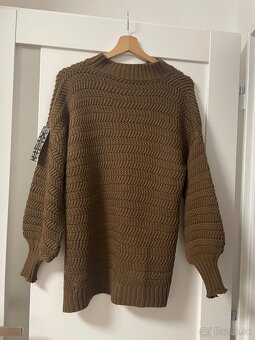 Hnedý pletený sveter - 2
