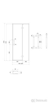 Sprchove dvere Cersanit Larga 100x195 prave cierne - 2