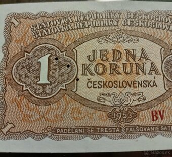 1 korunova bankovka 1953 3md - 2