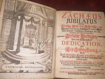 Stará vzácna kniha Zachaeus Jubilatus 1700 - 2