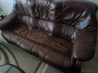 Predám koženú sedaciu súpravu 3+2+1 - 2