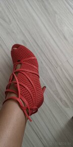 Červené členkové sandalky - 2