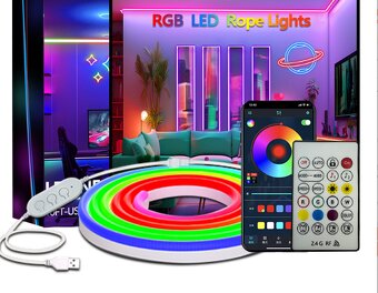 LED RGB Neón | Flexibilný silikónový pás s Bluetooth (USB) - 2