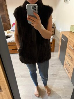 prava kozusinova damska stylova luxusna vesta-bunda - 2