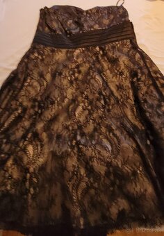 KRAJKOVANÉ ŠATY XL 42 ČIERNO-BÉŽOVÉ - 2