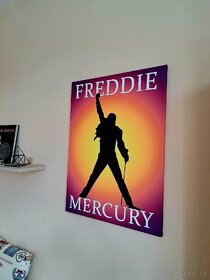 FREDDIE MERCURY plátno v drevenom ráme na stenu ZNÍŽENÁ CENA - 2