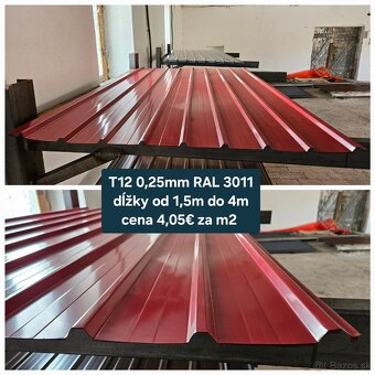 AKCIA TOP CENA Trapezový plech T12 cena len 4,05€ za m2 - 2