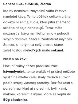 Nový elektrický mlynček na kávu, bylinky, orechy... - 2