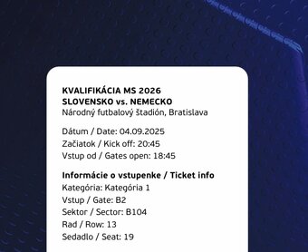 Slovensko -Nemecko MS 2026 - 2