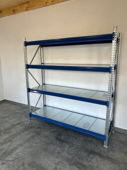 Kovový policovy regál, priemyselný profi nosnosť 450kg - 2