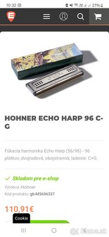 Predám ústnu harmoniku Hohner Echo Harp - 2