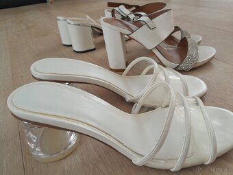 ZARA a iné SANDALE biele v.37 -38 - 2