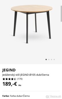 Jedálensky stôl, priemer 105cm. - 2